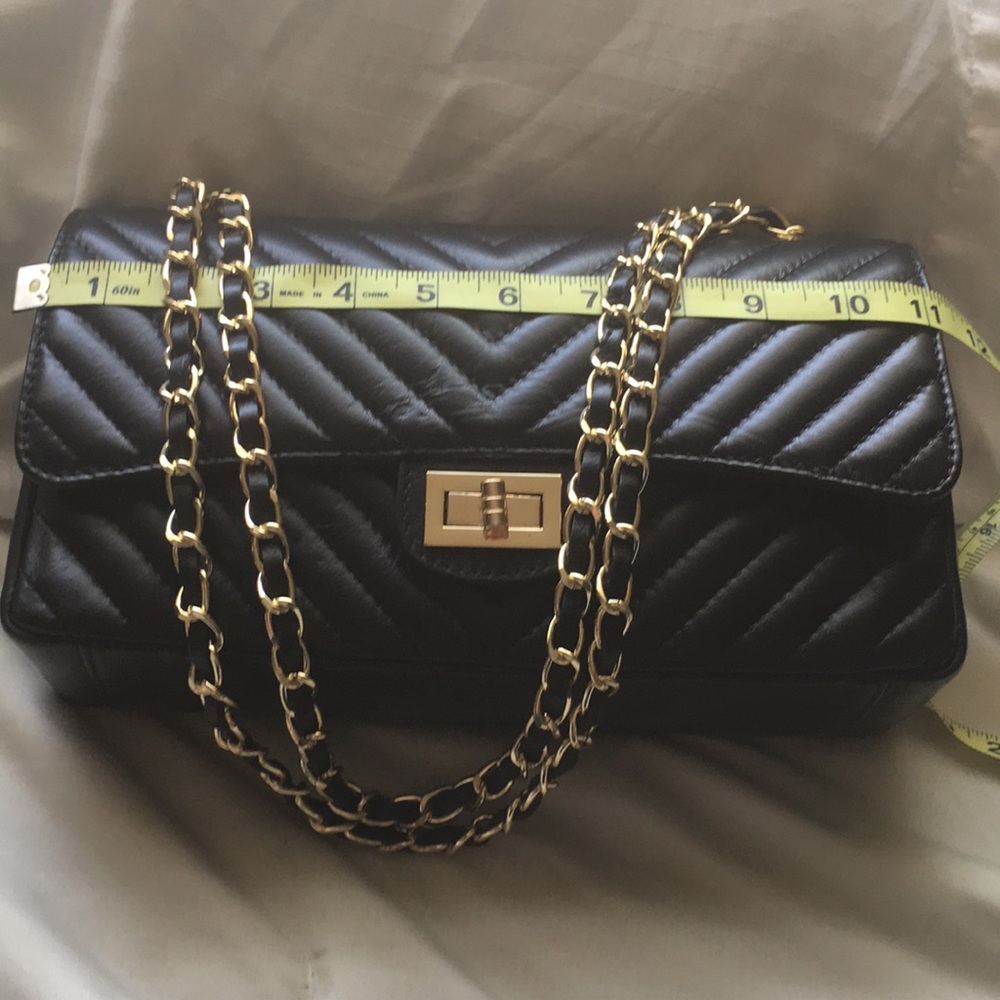 Black with gold hardware bag
